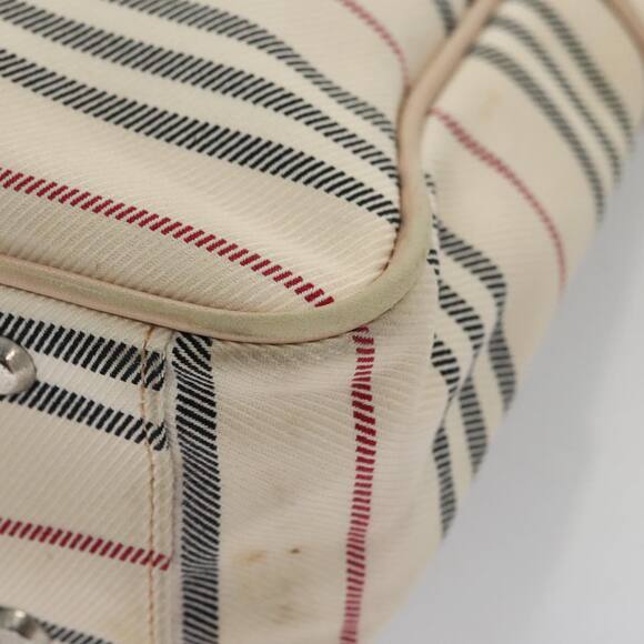 Burberry Shoulder Bag Canvas Leather Beige Cream Silver - Picture 9 of 16